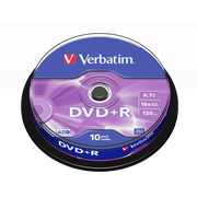 Nośniki danych - Verbatim - Plyty Verbatim DVD+R Cake Box 10 szt.  4.7 GB 16x Matt Silver - miniaturka - grafika 1