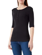 Koszulki i topy damskie - G-STAR RAW Henley koszulka damska z krótkim rękawem, Czarny (Dk Black D23231-d263-6484), XL - miniaturka - grafika 1