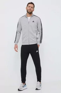 Dresy męskie - adidas dres męski kolor szary - grafika 1