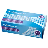 Rękawiczki jednorazowe - Doman, rękawice nitrylowe, niejałowe, bezpudrowe, niebieskie, rozmiar XL, 100 sztuk - miniaturka - grafika 1