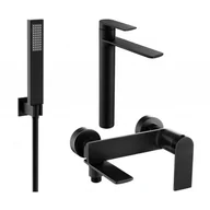 Baterie umywalkowe - Mexen Zero R02 zestaw wannowy, czarny - miniaturka - grafika 1