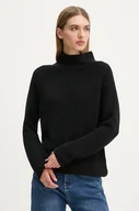 Swetry damskie - Marc O'Polo sweter bawełniany kolor czarny z półgolfem 409605960009 - miniaturka - grafika 1