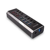 Huby USB - Lindy 43371 huby i koncentratory USB 3.2 Gen 1 (3.1 Gen 1) Type-B 5000 Mbit/s Czarny - miniaturka - grafika 1