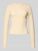 Swetry damskie - Sweter o kroju slim fit z dzianiny z mieszanki wiskozy model ‘MIRA’ - miniaturka - grafika 1