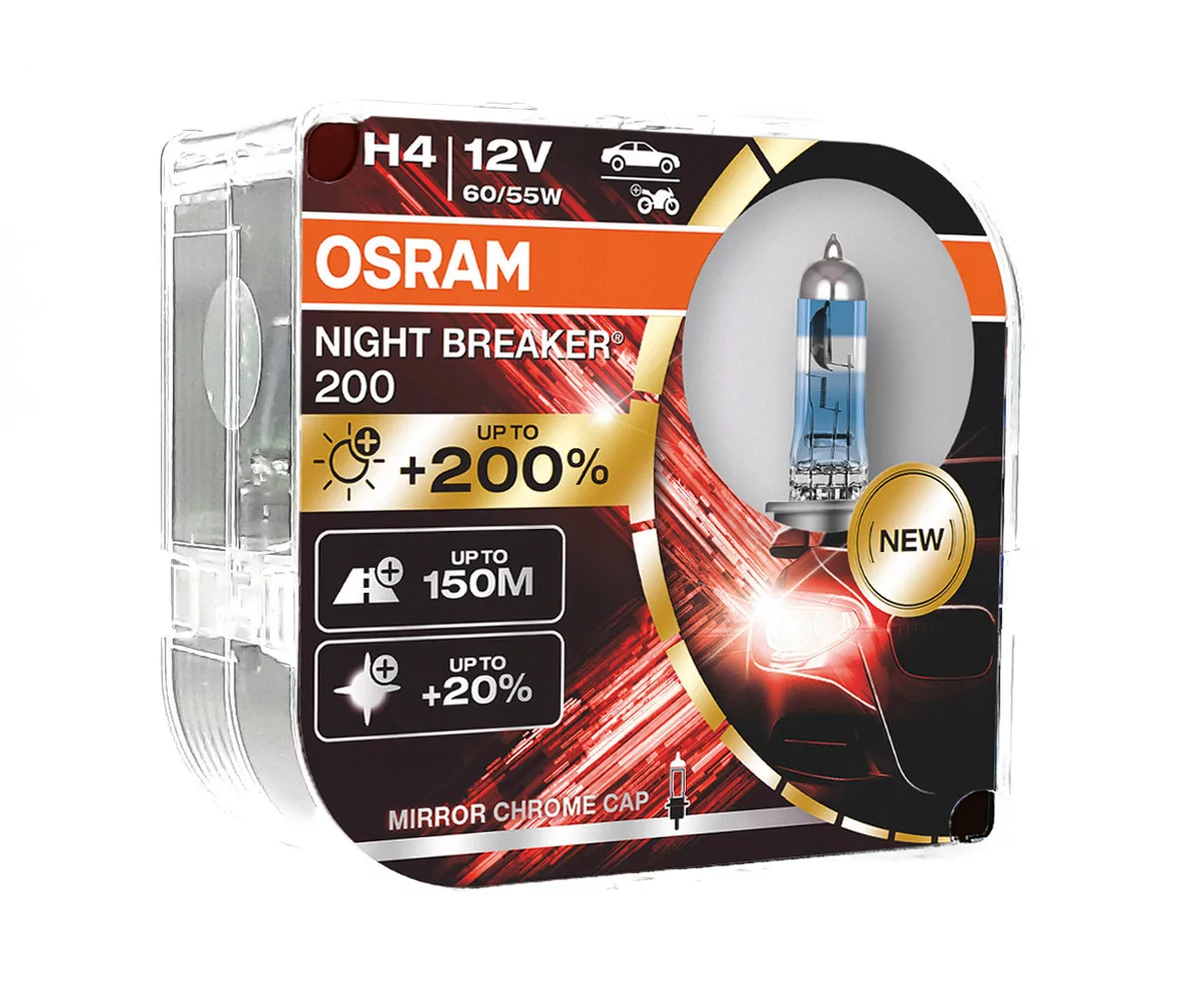 OSRAM Żarówki halogenowe h4 12v 60/55w p43t night breaker 200 /2 szt. AP_222646