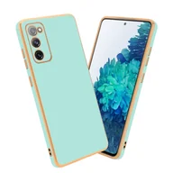 Etui i futerały do telefonów - Pokrowiec Do Samsung Galaxy S20 FE Etui w Glossy Miętowa Zielona - Złoto TPU Silikonowe Obudowa Case Cover Cadorabo - miniaturka - grafika 1