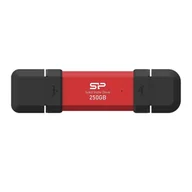 Dyski SSD - Dysk zewnętrzny ssd silicon power ds72 250gb usb-a usb-c 1050/850 mb/s czerwony SP250GBUC3S72VPR - miniaturka - grafika 1