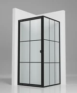 Kabiny prysznicowe - Kabina prysznicowa Komfort Bela 90x180 kwadratowa czarny loft - miniaturka - grafika 1
