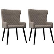 Krzesła - vidaXL Krzesła do jadalni, 2 szt., kolor taupe, tapicerowane tkaniną - miniaturka - grafika 1