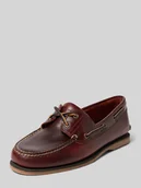 Półbuty męskie - Buty żeglarskie skórzane z detalem z logo model ‘Classic Boat’ - miniaturka - grafika 1