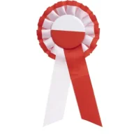 Stroje karnawałowe - Kotylion biało-czerwony - miniaturka - grafika 1