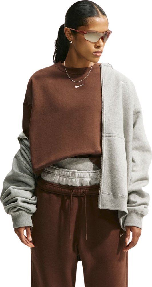 Nike Bluza damska Nike Studio Fleece brązowa IM8082 259 M