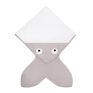 Baby Bites, Ręcznik z kapturkiem, biało-brązowy, 75x75 cm - Okrycia kąpielowe dla dzieci - miniaturka - grafika 1