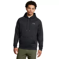 Bluzy sportowe męskie - Męska bluza treningowa z kapturem Under Armour UA Armour Fleece Pro Kanga Hd - czarna - UNDER ARMOUR - miniaturka - grafika 1