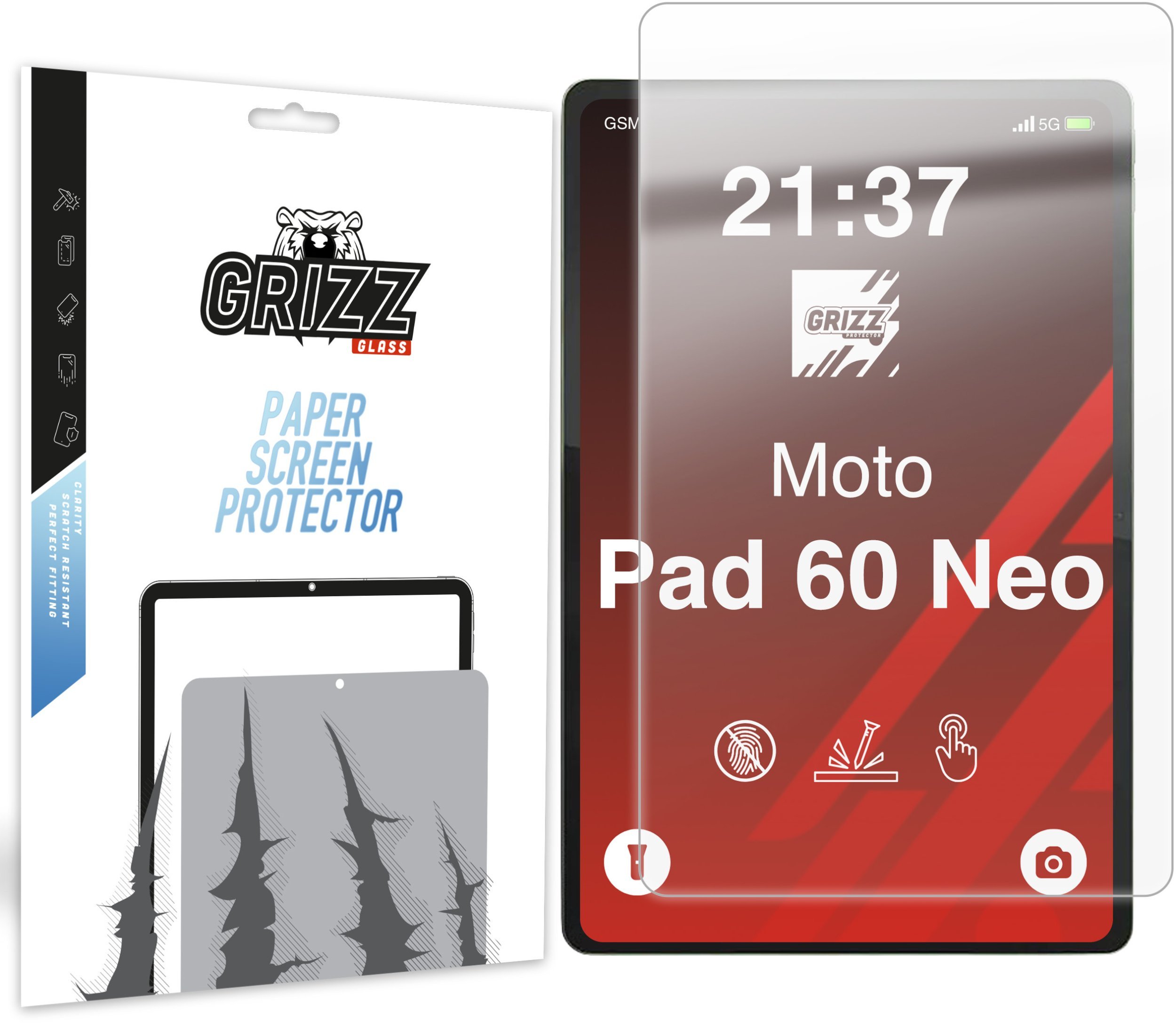 GrizzGlass Folia matowa GrizzGlass PaperScreen do Motorola Moto Pad 60 Neo GRZ16777