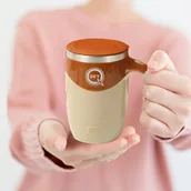 Kubki termiczne - KUBEK TERMICZNY SAMOMIESZAJĄCY 380ml SAM MIESZA LCD TEMPERATURA DO KAWY USB - miniaturka - grafika 1