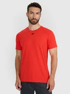 Koszulki sportowe męskie - 4F Koszulka treningowa szybkoschnąca męska - czerwona 3XL - miniaturka - grafika 1