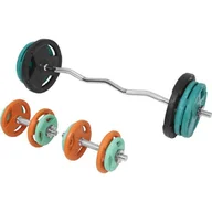 Obciążenia - Gorilla Sports Gryf łamany obciążenia z uchwytami 68 kg gwintowane (100762-00009-0046) - miniaturka - grafika 1