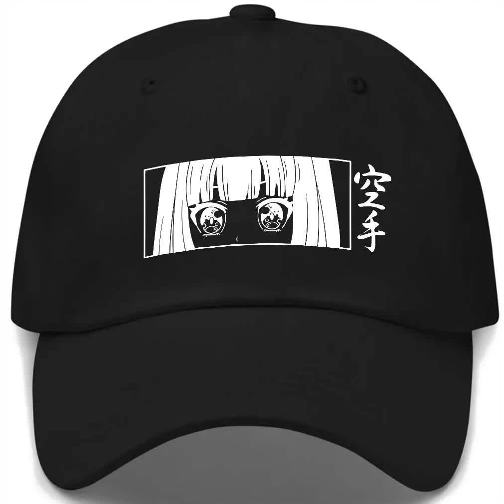 Czapka Z Daszkiem Dziecięca ANIME EYES NEGATYW Czarny Na Lato Różne Wzory