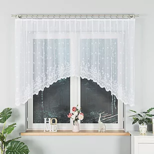 Firanka żakardowa gotowa, szerokość 300 x wysokość 120cm, kolor biały KAROLINA - Firany - miniaturka - grafika 1
