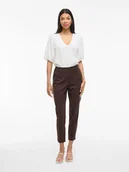 Spodnie damskie - Vila Spodnie "Vivarone" w kolorze brązowym - miniaturka - grafika 1