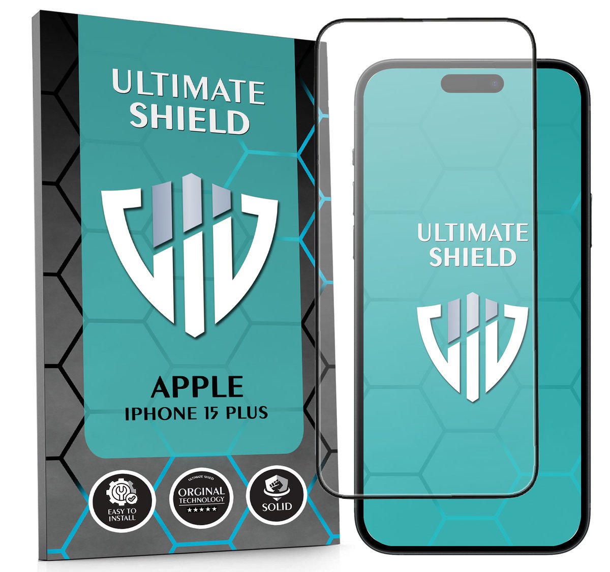 PANCERNE SZKŁO HARTOWANE 5D NA TELEFON CAŁY EKRAN DO APPLE IPHONE 15 PLUS