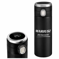 Kubki termiczne - Kubek termiczny termos czarny z wyświetlaczem LED i grawerem dla - miniaturka - grafika 1