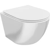 Miski WC - Mexen Lena miska wc Rimless z deską wolnoopadającą slim, duroplast, biała/srebrna - miniaturka - grafika 1