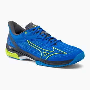 Buty sportowe męskie - Buty do tenisa męskie Mizuno Wave Exceed Tour 5 CC peace blue/acid lime/iron gate - grafika 1