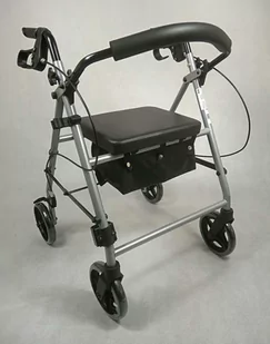 Chodzik rehabilitacyjny czterokołowy stalowy RF-610 Reha Fund (szary) - Kule i balkoniki - miniaturka - grafika 1