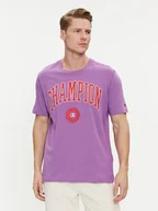Koszulki męskie - Champion T-Shirt 219852 Fioletowy Comfort Fit - miniaturka - grafika 1