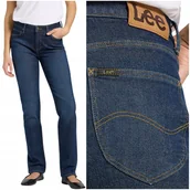Spodnie damskie - Lee ELLY slim Softened dopasowane damskie proste spodnie jeansowe W27 L31 - miniaturka - grafika 1