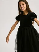Sukienki i spódniczki dla dziewczynek - Reserved - Sukienka z łączonych materiałów - czarny - miniaturka - grafika 1