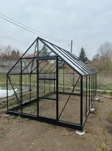 HALLS szklarnia ogrodowa Universal 128 czarna (9.9 m2; 2,57 x3,84 m), szkło hartowane + baza - Szklarnie ogrodowe HALLS szklarnia ogrodowa Universal 128 czarna (9.9 m2; 2,57 x3,84 m), szkło hartowane + baza - Szklarnie ogrodowe - miniaturka - grafika 6