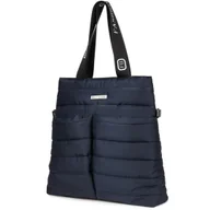 Torebki damskie - Granatowa pikowana torebka damska oryginalna sportowa A4 W89 granatowy - miniaturka - grafika 1