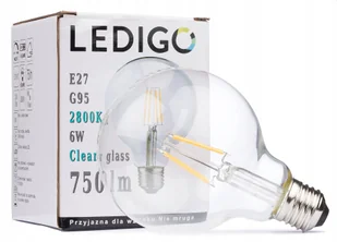 Żarówka E27 G95 Filament 6W clear - Żarówki tradycyjne - miniaturka - grafika 1