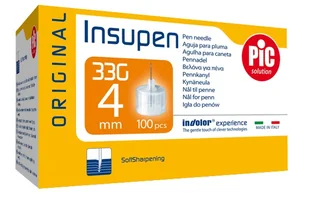 Artsana PIC Insupen 33 G 4 mm igły do penów insulinowych Original x 100 szt |  OD 199 PLN! - Glukometry i akcesoria dla diabetyków - miniaturka - grafika 1