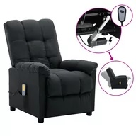 Fotele - vidaXL Lumarko Rozkładany fotel masujący, elektryczny, ciemnoszary, tkanina 3073759 - miniaturka - grafika 1