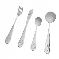 Sztućce dla dzieci - Sztućce dla dzieci stal niedrzewna OWOCE 4 szt. metal - miniaturka - grafika 1