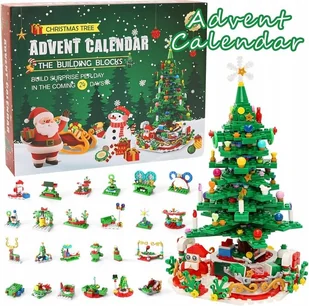 Kalendarz Adwentowy 24 Elementy Klocki Konstrukcyjne Choinka Mikołaj - Ozdoby bożonarodzeniowe Kalendarz Adwentowy 24 Elementy Klocki Konstrukcyjne Choinka Mikołaj - Ozdoby bożonarodzeniowe - miniaturka - grafika 1
