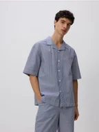 Koszule męskie - Reserved - Bawełniana koszula comfort fit - granatowy - miniaturka - grafika 1