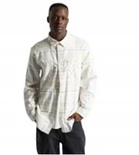 Koszule męskie - Burton Biała Koszula Męska Casual w Kratę z Guzikami M Kwa - miniaturka - grafika 1