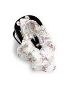 Koce i narzuty dla dzieci - Lulumi Kocyk do fotelika bambusowy 3-punktowy Roses - miniaturka - grafika 1