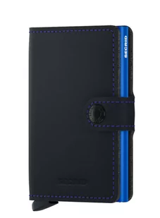 Elegancki portfel RFID Secrid Miniwallet Matte - matte black / blue - Portfele - miniaturka - grafika 1