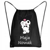 Plecaki worki - Worek Szkolny Na Buty Workoplecak WF Do Przedszkola KUROMI SANRIO + IMIĘ 82 #1 - miniaturka - grafika 1