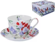 Filiżanki - DUŻA FILIŻANKA PORCELANOWA ze SPODKIEM Groszek - Sweet Pea - miniaturka - grafika 1