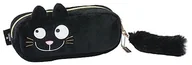 Piórniki - moses. Ed, The Cat piórnik w kształcie kota, teczka na długopisy w kolorze czarnym, z poliestru, mała torebka do przechowywania z zamkiem błyskawicznym i karabińczykiem na odpinanym breloku - miniaturka - grafika 1