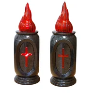 Lampiony i znicze - Wkład Do Zniczy Znicza Led Na Baterie Granitowy Znicz Efekt Płomienia - miniaturka - grafika 1