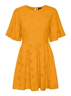 VERO MODA Women's VMMAJA 2/4 Mini Dress WVN sukienka, Radiant Yellow, L, jaskrawy żółty, L - Sukienki - miniaturka - grafika 1