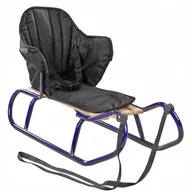 Sanki i ślizgacze - POLSKIE SANKI Z OPARCIE GRANATOWE MATERACYK CZARNY DLA DZIECI MOCNE SOLIDNE - miniaturka - grafika 1